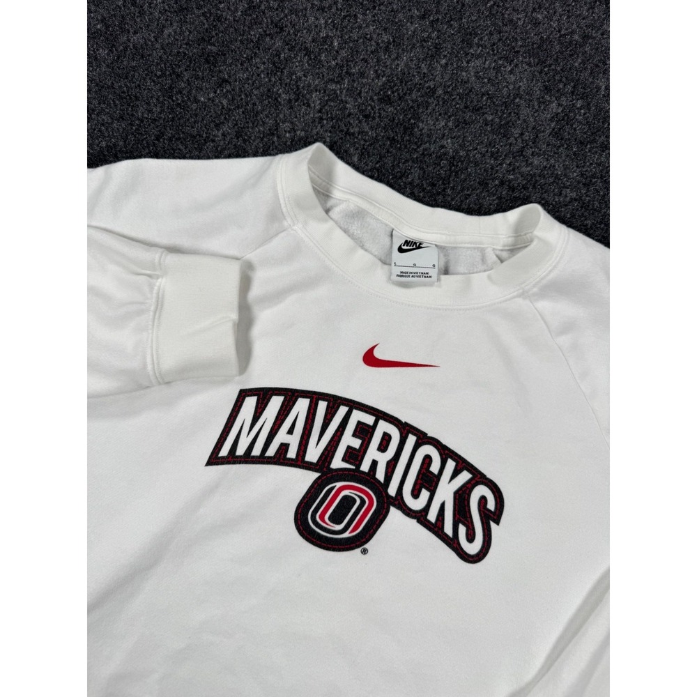 Nike Omaha Mavericks UNO Crewneck Sweatshirt White Size L NCAA College